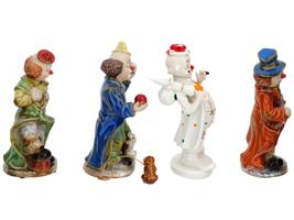 FOUR VINTAGE PORCELAIN CLOWN FIGURINES C 1980