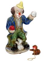 FOUR VINTAGE PORCELAIN CLOWN FIGURINES C 1980