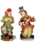 FOUR VINTAGE PORCELAIN CLOWN FIGURINES C 1980