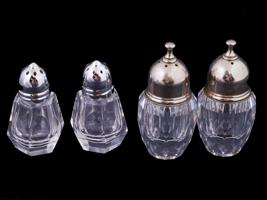 VINTAGE CUT CRYSTAL DINNERWARE AND SALT SHAKERS