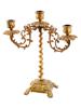 EARLY 20TH C GILT BRASS THREE LIGHT CANDELABRUM PIC-0