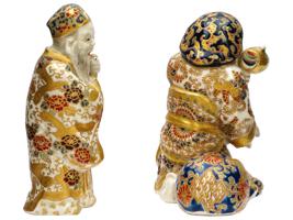 ANTIQUE JAPANESE MEIJI SATSUMA PORCELAIN FIGURES