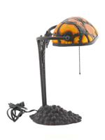 TIFFANY STYLE LEADED GLASS GRAPEVINE TABLE LAMP