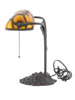 TIFFANY STYLE LEADED GLASS GRAPEVINE TABLE LAMP