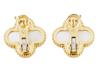 VAN CLEEF ALHAMBRA 18K GOLD MOTHER OF PEARL EARRINGS PIC-2