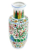 ANTIQUE CHINESE QING FAMILLE VERTE PORCELAIN VASE