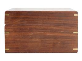 MARINE WOODEN CIGAR BOX WITH ANCHOR DESIGN ON LID