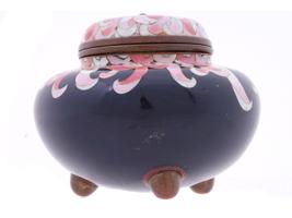 ANTIQUE MEIJI JAPANESE TRIPOD CLOISONNE ENAMEL JAR