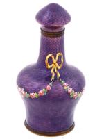 ANTIQUE PURPLE GUILLOCHE ENAMEL PERFUME BOTTLE