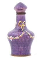 ANTIQUE PURPLE GUILLOCHE ENAMEL PERFUME BOTTLE