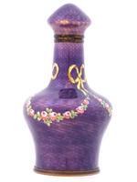 ANTIQUE PURPLE GUILLOCHE ENAMEL PERFUME BOTTLE