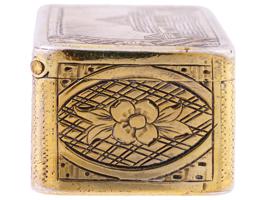 ANTIQUE 19TH C RUSSIAN GILT SILVER SNUFF BOX 1878