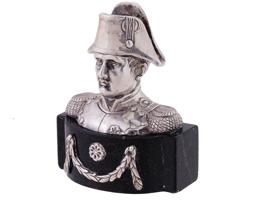 ANTIQUE HANAU SILVER BUST OF NAPOLEON BONAPARTE