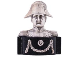 ANTIQUE HANAU SILVER BUST OF NAPOLEON BONAPARTE