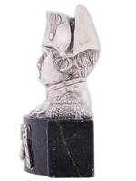 ANTIQUE HANAU SILVER BUST OF NAPOLEON BONAPARTE