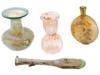 ANCIENT ROMAN EMPIRE GLASS BOTTLES AND BALSAMARIUM PIC-0