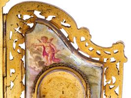 ANTIQUE GILT SILVER FRAME WITH ENAMEL MINIATURES