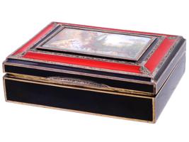 ANTIQUE 19TH C AUSTRIAN GILT SILVER AND ENAMEL BOX