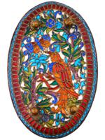 RUSSIAN SILVER PLIQUE A JOUR ENAMEL TRAY C 1900