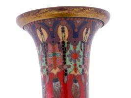 ANTIQUE JAPAN CLOISONNE ENAMEL RED FLORAL VASE