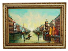 LANDSCAPE VIEW OF VENICE OIL PAINTING BY PERRETTI