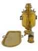 ANTIQUE RUSSIAN BRASS SAMOVAR TRAY AND CUP HOLDER PIC-2