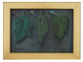 AMERICAN LEAVES OIL PAINTING BY GERTRUDE ABERCROMBIE