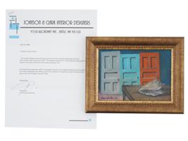 GERTRUDE ABERCROMBIE DOOR AND SHELL OIL PAINTING 1970