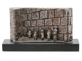 ISRAELI STERLING SILVER SCULPTURE OF WAILING WALL