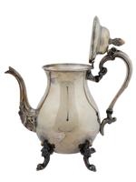 ANTIQUE ENGLISH SILVER PLATED COPPER TEA POT