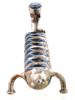 JUDAICA STERLING SILVER GLASS MENORAH CANDLE HOLDER PIC-2