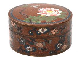 HIGH QUALITY MEIJI JAPAN CLOISONNE GOLDSTONE BOX