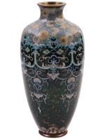 ANTIQUE JAPANESE CLOISONNE ENAMEL GOLD STONE VASE