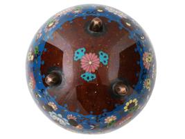 LARGE JAPAN MEIJI CLOISONNE COVERED JAR BUTTERFLIES