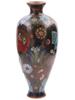 ANTIQUE JAPANESE MEIJI CLOISONNE ENAMEL FLOWER VASE PIC-3