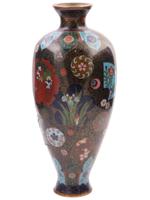 ANTIQUE JAPANESE MEIJI CLOISONNE ENAMEL FLOWER VASE