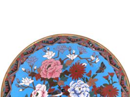 ANTIQUE MEIJI JAPANESE CLOISONNE ENAMEL CHARGER PLATE