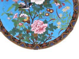 ANTIQUE MEIJI JAPANESE CLOISONNE ENAMEL CHARGER PLATE