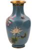 ANTIQUE CHINESE QING CLOISONNE ENAMEL FLOWER VASE PIC-1