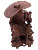 ANTIQUE CHINESE CARVED WOOD FIGURE OF OLD PEASANT PIC-1