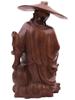 ANTIQUE CHINESE CARVED WOOD FIGURE OF OLD PEASANT PIC-3