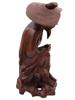 ANTIQUE CHINESE CARVED WOOD FIGURE OF OLD PEASANT PIC-4