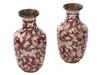 LOT OF CHINESE RED AND WHITE CLOISONNE ENAMEL VASES PIC-1