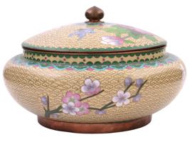 ANTIQUE CHINESE QING CLOISONNE ENAMEL LIDDED BOWL