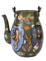 ANTIQUE JAPANESE MEIJI CLOISONNE ENAMEL DRAGON TEAPOT