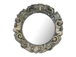 ANTIQUE BAROQUE ORNATE SILVERED BRONZE WALL MIRROR