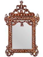 ANTIQUE 19TH C MOTHER OF PEARL INLAID SYRIAN MIRROR