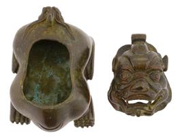 CHINESE MING MANNER LION FORM BRONZE INCENSE BURNER