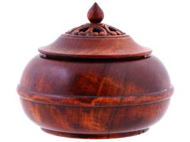 EARLY 20TH C CHINESE CARVED WOODEN INCENSE BURNER