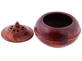 EARLY 20TH C CHINESE CARVED WOODEN INCENSE BURNER